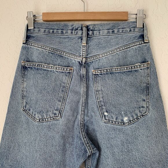 Agolde Jeans 90s Mid Rise Loose Sz 23 Light Wash Denim Button Fly Grunge Street - Picture 6 of 13